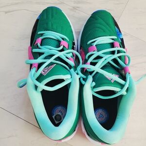 Green and Pink Athletic Shoes
